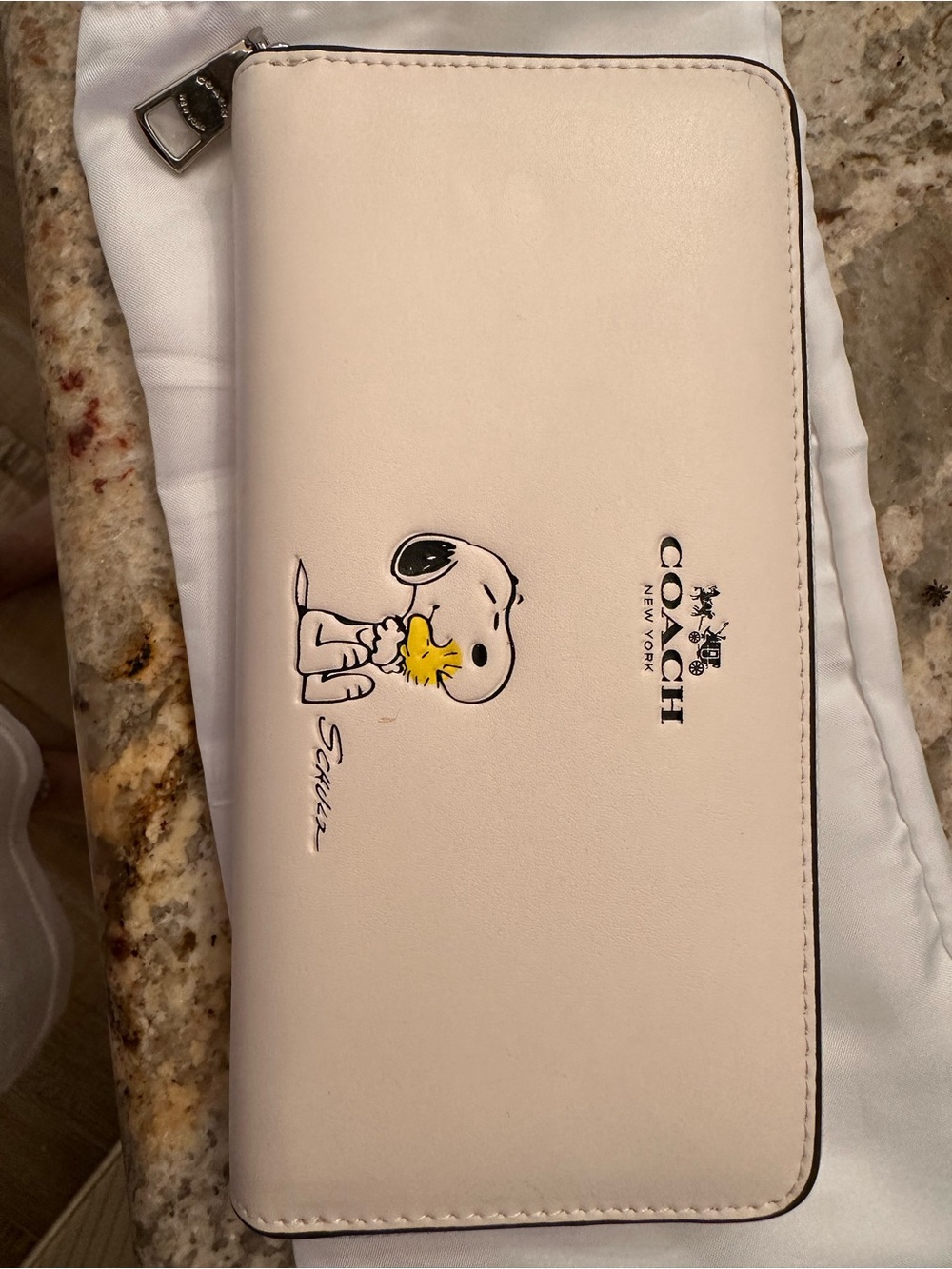 Coach Women's ivory Snoopy Zip Wallet - Coach New York New